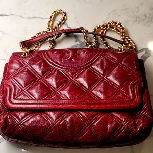 Tory Burch (Burgundy) Fleming Soft Convertible Shoulder Bag